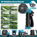 Garden Hose 100FT Non-Expanding, Lightweight Hose With 10-Function Nozzle, Leak-Proof No-Knot, Easy to Carry, Wear-Resistant, Sturdy 3/4GHT Flexible Water Hose for Outdoor (Black with Nozzle)