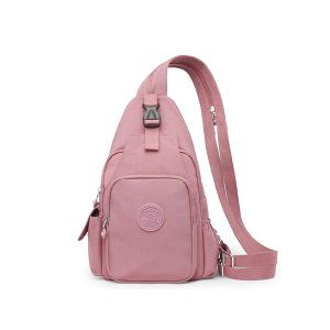 Corduroy Crossbody Sling Bag for Women, Cross Body Sling Chest Bag for Shopping Hiking with Dual Purpose Strap Pink