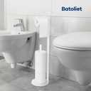 Toilet Paper Holder Stand, Bathroom Toilet Paper Roll Holder Stand with Reserve, Standing Toilet Paper Holder with Storage,Toilet Paper Roll Holder for 4 Rolls, White
