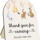 Winnie Decor Wedding Shower Welcome Sign, Thank You for Coming Please Take One Sign, Classic Pooh Bridal Shower Baby Shower Wooden Sign, Wedding Party Decor Sign with Stand 9 * 11IN