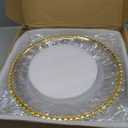 Plastic Acrylic Charger Plates 10PCS, 13" Decoration Diner,Wedding,Party,Event(Gold Bead 10)