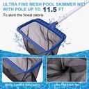 POOLAZA Pool Cleaning Kit, Including Pool Brush & Ultra Fine Mesh Pool Skimmer Net with Pole, Pool Net Skimmer & 17.5'' Pool Brush Head with 10.5ft Aluminum Pool Pole, Pool Net and Brush with Pole