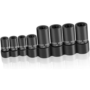 Saipe 8pcs Tap Socket Set, 1/4" & 3/8" Square Drive Tap Sockets Adapter, Compatible with All M.C.T.I. Taps Up To 1/2", Fit for 1/8" NPT Taps and Metric Taps Thru 12mm