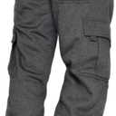 Men's Cargo Sweatpants Casual Fleece Joggers Loose Fit Open Bottom Athletic Pants for Men with Pockets (Gray, XXL)