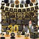 30th Birthday Decorations for Men Women,24PCS 1995 Banner Decorations,Including Banner,6 Honeycomb Topper,30 Balloons,Cheers to 30 Years Banner,7 Hanging Swirl,6 Paper Poms,Anniversary Card,Sash