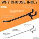 INCLY 36 Pack 4/6/8 Inch Black Pegboard Hooks, 1/4" Heavy Duty Peg Board Shelving Hooks Accessories, Peg Board Tool Hangers Fit 1/4" Pegboard for Organizing Garage, Craft Room, Kitchen, Store