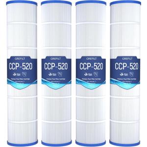 4-Pack CCP520 Pool Filter Cartridges, Compatible with Pentair Clean & Clear Plus 520, Replaces Pentair R173578, Pleatco PCC130, 520 sq.ft