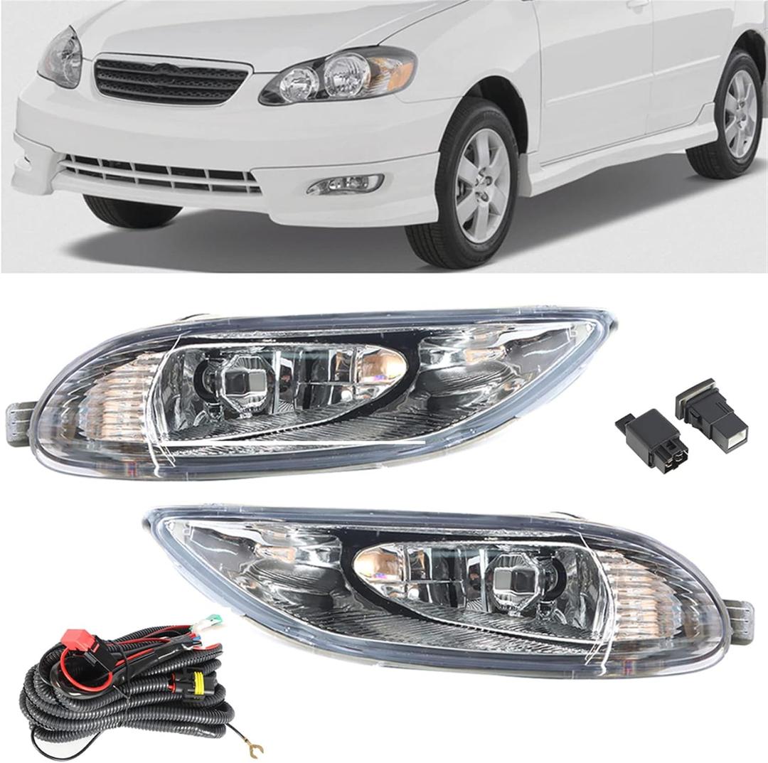 labwork Fog Lights Assembly Replacement for Corolla 2005-2008 Driving Fog Lamps with Bulbs Switch Kit Driver and Passenger Side