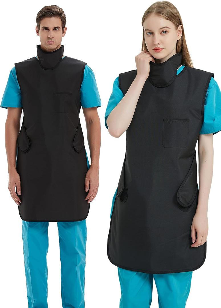 SHINRAY 0.5mmpb Xray Lead Apron for Xray with Thyroid Shield Collar,Lead Gown,Dental Xray Shield (Medium)