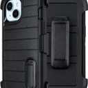 Black Case for iPhone 13 Case with Belt Clip Holster, Heavy Duty iPhone 13 Cases Protective, Shockproof Defender Phone Cover for iPhone13 6.1 inch