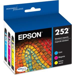 EPSON 252 DURABrite Ultra Ink Standard Capacity Color Combo Pack (T252520-S) Works with WorkForce WF-3620, WF-3640, WF-7110, WF-7610, WF-7620, WF-7710, WF-7720, WF-7210