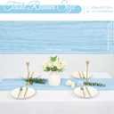 20 Pack Cheesecloth Table Runner 17 x 108 inch Long Boho Gauze Table Runners Semi Sheer Table Runner for Wedding Decor, Baby Shower, Birthday Party, Banquet (Light Blue)