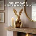 Pure Compression Easter Bunny Decor for Home - Gold Brass Thinking Bunnies Figurines Statues Home Decor - Spring Decorative Rabbits