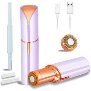 Facial Hair Removal for Women Men2024 Electric Painless Hair Removal Device Included 2 x Replacement Heads (Purple)