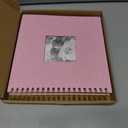 Scrapbook Photo Album Linen Cover, 10 x 10 Inch Hardcover Kraft White Pages Memory Book, for Travel Wedding Guest Book Christmas Baby Shower (40 Sheets/ 80 Pages,Pink)
