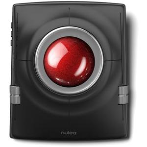 Nulea M512 Wireless Trackball Mouse, Ergonomic 55mm Trackball, Adjustable DPI for Precise Control, Left or Right Hand Compatible, Rechargeable, Multi-Device Bluetooth & 2.4GHz for PC, Laptop, Mac