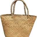 Cabilock Woven Tote Woven Bag Basket Tote Wicker Bag Seagrass Basket Garden Plant Container for Storage Laundry Picnic Beach Storage Bins Toys