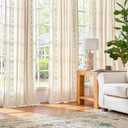 jinchan Weslie Boho Curtains for Bedroom 4 Panels Ivory Vintage Floral Farmhouse Curtains 84 Inches Long Linen Drapes for Living Room Embroidered Light Filtering Drapes Cottagecore Ivory on Beige