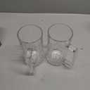 Beer Mug Set of 2, 20oz Crystal Beer Glasses with Handle, Glass Beer Mugs for Freezer, Gifts for Men