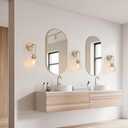 classy leaves Wall Sconces, God Globe Sconces Wall Lighting, 1-Light Gold Vanity Light with Clear Glass Shade for Hallway & Kitchen, 5 L x 10 W x 14.5 H