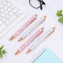 Ireer 4 Pcs Bling Rhinestone Sparkly Pen for Women Diamond Crystal Glitter Metal Ballpoint Ink Pen with 4 Pcs 1.0mm Refills Desk Accessory for Girl Students Gift(Pink, White)