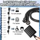 Black Shower Head and Handle Set All Metal, 8'' High Pressure Rain 2 in 1 Showerhead with Handheld Spray Combo with 78" Hose Stainless Steel, Adhesive Showerhead Holder, WOSAISIUS
