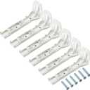 Bendable Curtain Track Double Wall Brackets, White, 6 Pack, Wall Mount Accessories