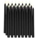 12 Pack Black Taper Candles, 0.85 x 12 Inch Tall, Unscented Smokeless Dripless Dinner Candlesticks for Halloween Home Décor Wedding Party 6 Pack