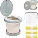 Travel Potty for Toddler, Portable and Foldable Toilet, Apply to Seat Emergency Toilet for Car, Camping, Outdoor, Indoor (grey, large) (Gray)
