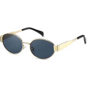 Hanj Trendy Oval Vintage 90s Sunglasses for Women, Retro Sun Glasses, Classic Shades UV Protection