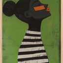 LXLSTORE Black People Aesthetic Posters Modern Portrait Wall Art Women wall art African Painting Pictures Decor Black Woman Print 16x24 Inch Unframed for Modern Home Living Room Bedroom