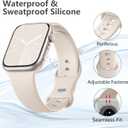 2 x Sport Band Compatible with Apple Watch 38mm 40mm 41mm 42mm 44mm 45mm 46mm 49mm, Soft Silicone Waterproof Replacement Strap for iWatch Bands Series 10 9 8 7 6 5 4 3 2 1 SE Ultra/Ultra 2 (Starlight)