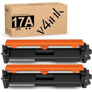 V4ink Compatible Toner Cartridge Replacement for HP 17A CF217A with Pro MFP M130nw M130fn M130fw M130 M130a M102 M102a M102w Printer (Black, 2-Pack)