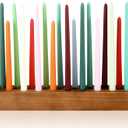 Mumufy 18in Long Wooden Taper Candle Holders for Birthday Party Candlestick Table Centerpiece Giant Wooden Farmhouse Candle Holders Decorations for Birthday Wedding Anniversary Desktop(Dark Brown)