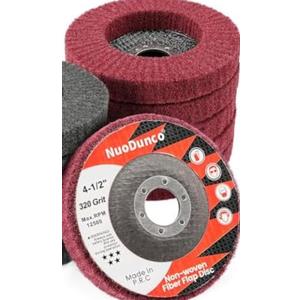 NuoDunco 5 Pcs 320 Grit Scour Flap Disc 4 1/2 Inch Angle Grinder Attachment for Metal & Wood Scouring Pad Polishing Sanding Disc Paint Rust Remover Wheel