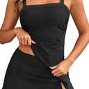 Women Tankini Swimsuits with Skirt - Two Piece Swimsuit Tummy Control Bathing Suits 2025 Swimwear (Black), Size Medium