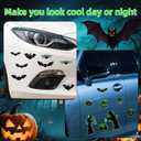 16pcs Halloween Car Magnets, Luminous Halloween Car Decor Stickers Bat Witch Pumpkin Cat Magnetic Stickers Glow in The Dark for Fridge Garage Door