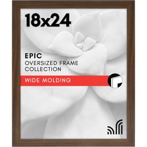 Americanflat 18x24 Poster Frame with Polished Plexiglass - Wide Picture Frames Made of Engineered Wood for Vertical or Horizontal Wall Display - Epic Collection - Mahogany
