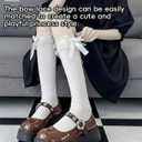 2 Pair White Cute Long Ruffle Knee High Lace Socks, Medias Blancas Altas Largas Para Nias (White)