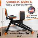 Glute Glow Hip Abductor Machine for Home Gym - USA Based - Booty Builder & Booty Trainer for Women 3 Resistance Levels Bonus Arm Bands, Thigh Workout Glute Workout Equipment & Glute Machine