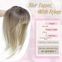 Hair Topper 18 inch Hair Topper with Bangs 4"×5" Base Hairpieces for Women with Thinning hair