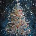 Christmas Tree 5D Diamond Painting Kits For Adults-Winter Snowflake Diamond Art Kits For Beginner,DIY Full Round Drill Diamond Dots Paintings With Gem Art Crafts For Adults,Home Wall Decor12x16inch