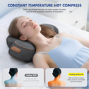 3in1 Neck Massager Pillow with Heating and Cervical Traction  Deep Tissue Massage for Pain Relief, Ergonomic Shoulder Massage Pillow, Neck Hump Corrector Ideal Gift for Women and Men Corded