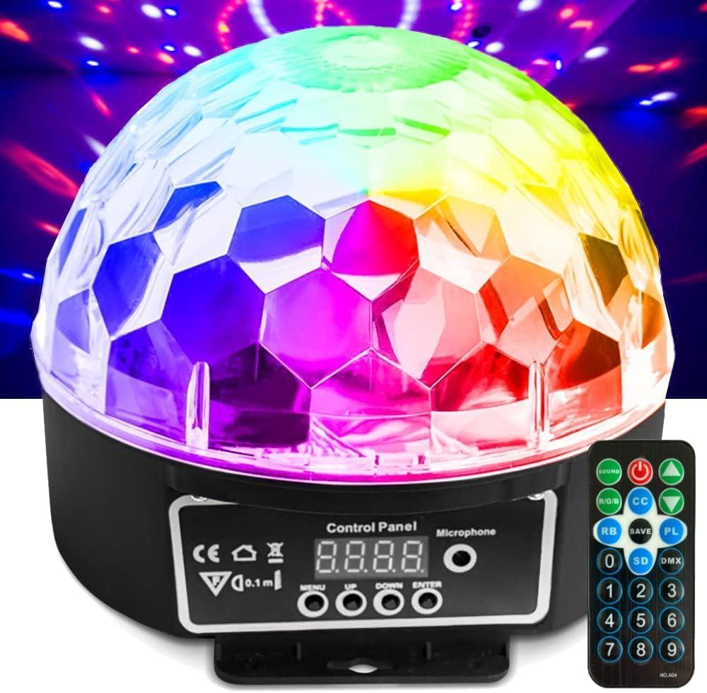LED Disco Ball - DMX & Sound Controlled RGB DJ Party Light