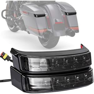 Saddlebag Housing Tail Run Brake Turn Light Lamp LED Len for Touring Street Road Glide CVO Electra Glide Ultra Classic Ultra Limited CVO 2014-2022 (Black Smoke)