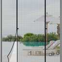 Double Opeing Magentic Screen Door for Sliding French Door, Fit Door Size 72 x 84, Large Self Sealing Screen Door Mesh for Pet Kid, Removable Mesh Net Walk Through, Keep Fly Out, Gray
