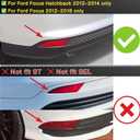 2PC Rear Bumper Reflectors Light,Brake Tail Light Lamps Compatible with for Ford Focus 2012-2018 & Hatchback 2012-2014Not fit ST SEL,LED Reflector DRL Turn Signal Lights Kit (Smoked)