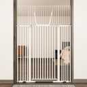 68" Extra Tall Cat Gate for Doorway, 30.5"-47.5" Auto Close Pet Gate Include 2.75", 5" and 7" Extension Kits, No Drilling Pressure Mount Kit, Suitable for Doorways or Kitchen, White