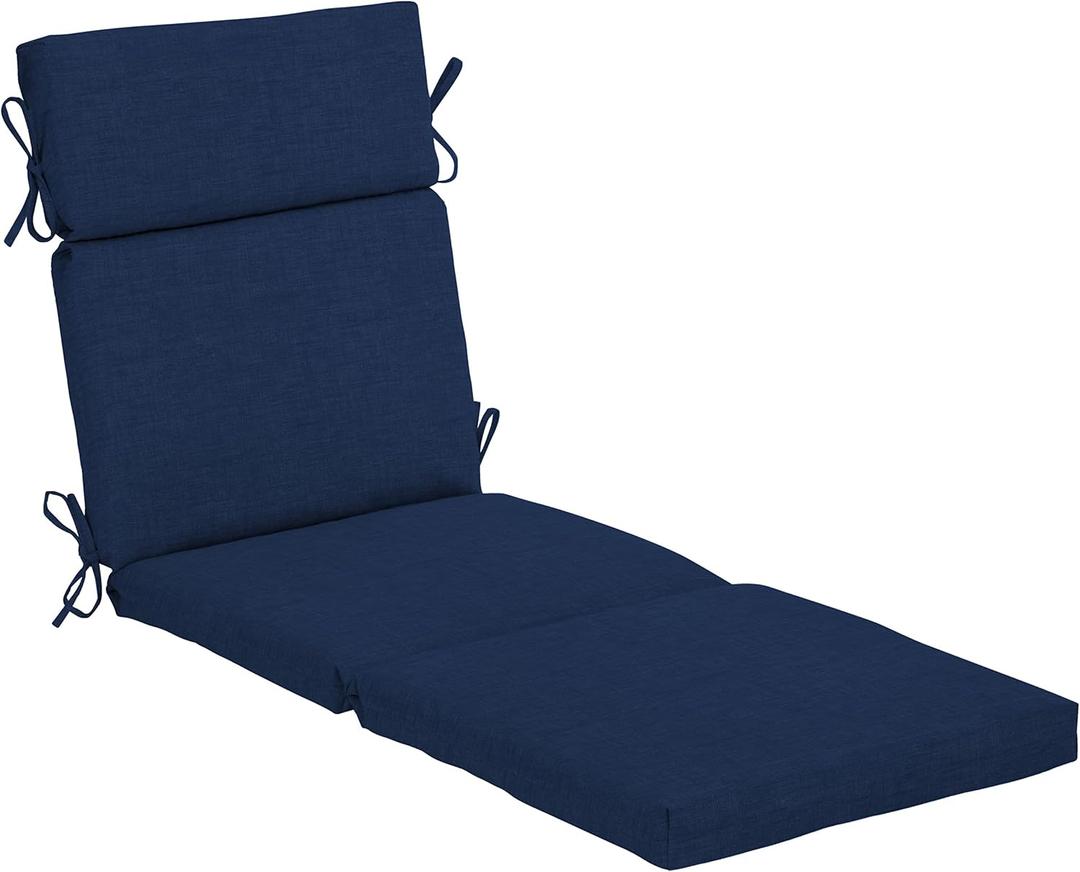 Arden Outdoor Chaise Cushion, 22 x 77, Rain-Proof, Fade Resistant Sapphire Blue Leala