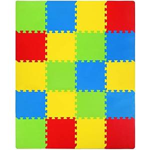 Kangler Kids Puzzle Play Mats, 20pcs Extra Large Colorful Foam Flooring Tiles, Interlocking Floor Mats with Borders for Children Infant Baby Crawling, Exercise, Playroom, Play Area, Baby Nursery